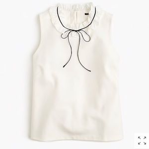 J. Crew Ruffle neck top in ponte. Never worn